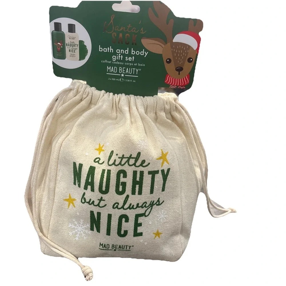 New Mad Beauty Santa's Sack Bath And Body Gift Set Cotton Candy Scent